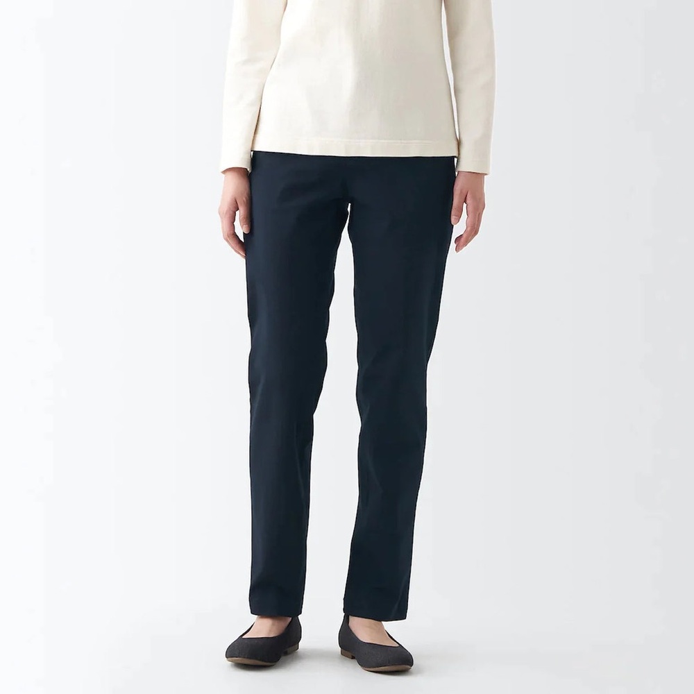 MUJI‎ 4-Way Stretch Chino Slim Tapered Navy Blue Pants size small